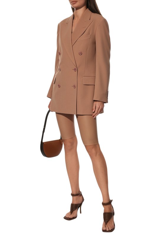 Кожаные шорты DROMe Бежевый, фото 2