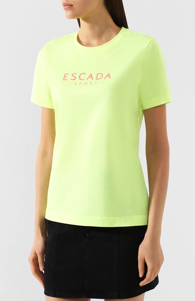 Хлопковая футболка ESCADA SPORT желтого цвета по цене 12350 руб., арт. 5030679, фото 3 Хлопковая футболка ESCADA SPORT, арт. 5030679, фото 3