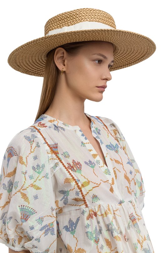 Шляпа Gondolier Boater Eric Javits 13817/PEANUT/WHITE Бежевый  13817/PEANUT/WHITE Фото 2