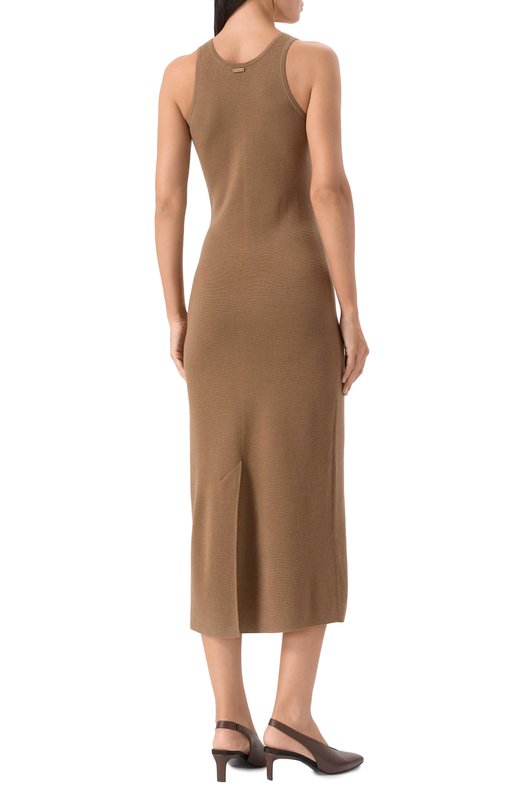 Шерстяное платье Max Mara ACERI Коричневый  ACERI Фото 4