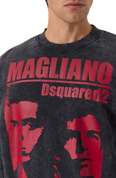 Хлопковый свитшот dsquared2 x magliano DSQUARED2 темно-серого цвета по цене 79500 руб., арт. S71GU0744/S25030, фото 5 Хлопковый свитшот dsquared2 x magliano DSQUARED2, арт. S71GU0744/S25030, фото 5