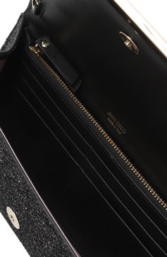 Женский клатч emmie JIMMY CHOO черного цвета, арт. EMMIE | Фото 5 (Материал: Текстиль; Ремень/цепочка: На ремешке; Размер: small; Женское Кросс-КТ: Клатч-клатчи, Вечерняя сумка)