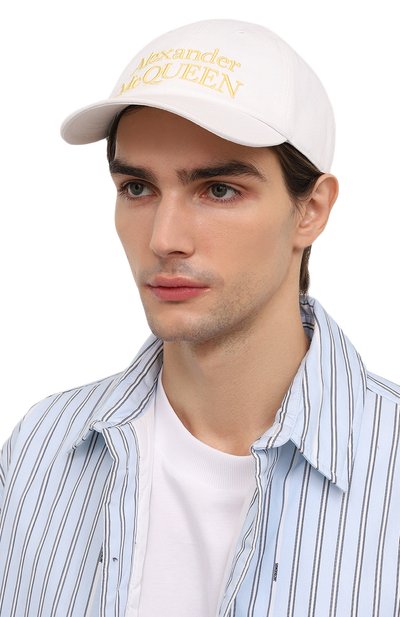 Хлопковая бейсболка ALEXANDER MCQUEEN, арт. 688658/4105Q, фото 2