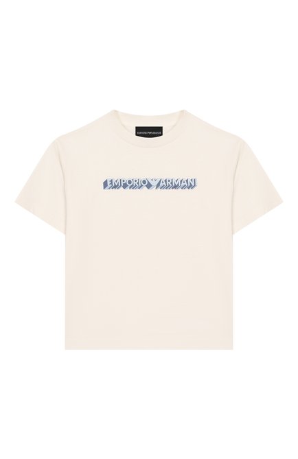 Детская комплект из двух футболок EMPORIO ARMANI разноцветного цвета, арт. EB000318/AF13913 | Фото 2 (Драгоценные камни: Проставлено; Материал сплава: Проставлено; Материал внешний: Хлопок; Рукава: Короткие)