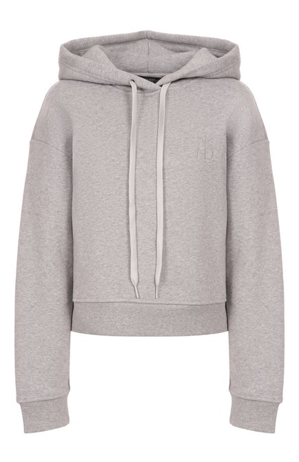 Женский хлопковое худи WEEKEND MAX MARA серого цвета, арт. DIRE | Фото 1 (Материал внешний: Хлопок; Драгоценные камни: Проставлено; Рукава: Длинные; Длина (для топов): Стандартные; Материал сплава: Проставлено)