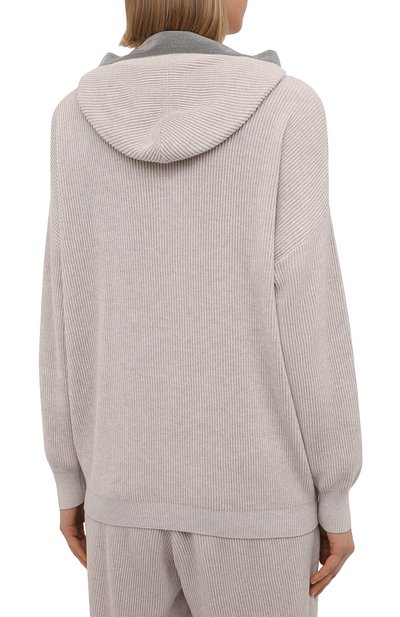 Хлопковое худи BRUNELLO CUCINELLI светло-бежевого цвета по цене 277000 руб., арт. M19197509P, фото 4 Хлопковое худи BRUNELLO CUCINELLI, арт. M19197509P, фото 4