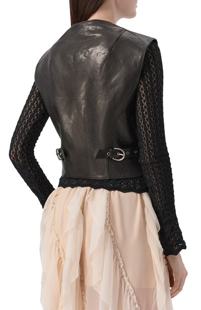 Кожаный жилет ANN DEMEULEMEESTER черного цвета по цене 413000 руб., арт. B0013976/LT137, фото 4 Кожаный жилет ANN DEMEULEMEESTER, арт. B0013976/LT137, фото 4
