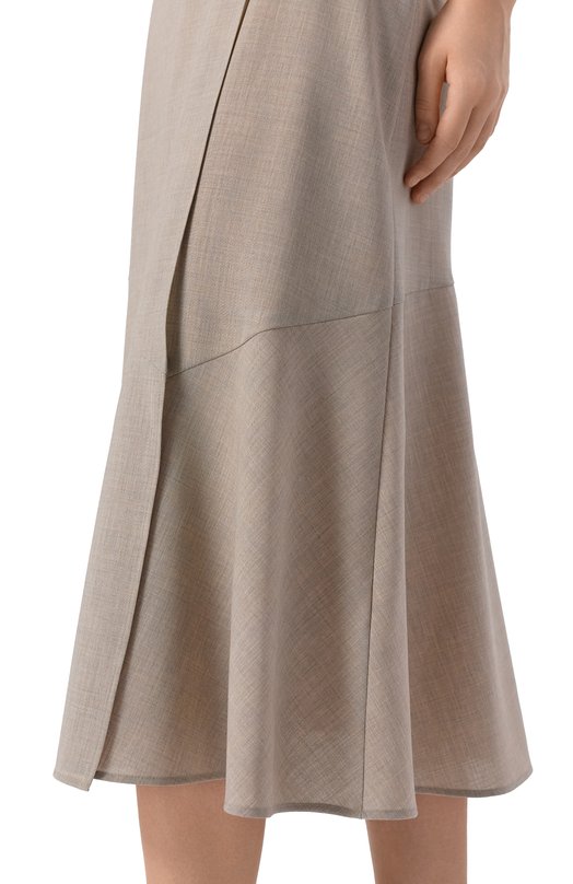 Шерстяная юбка BOSS 50554968 Бежевый  50554968 Фото 5