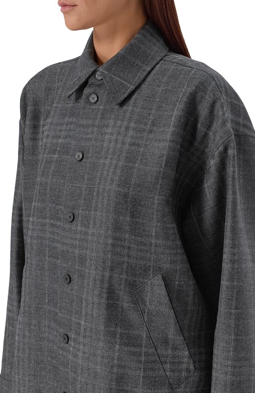 Шерстяная куртка-рубашка Balenciaga 850866/TQT01 Серый  850866/TQT01 Фото 5