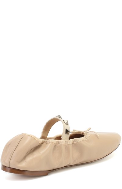 Кожаные балетки rockstud ballet с перемычкой VALENTINO, арт. LW0S0A93/GNS, фото 3