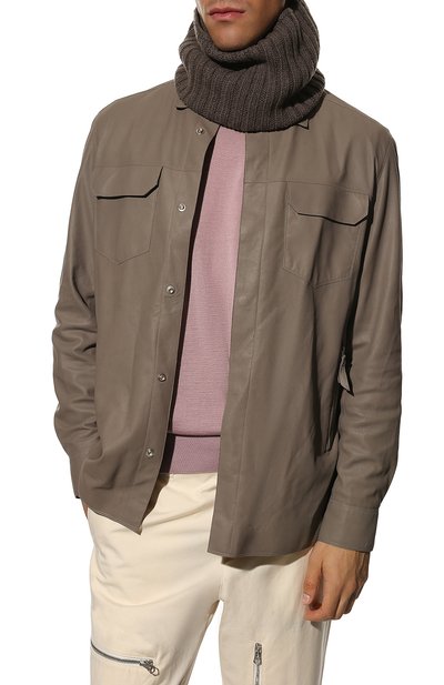 Шарф-снуд из кашемира и шерсти RICK OWENS серого цвета по цене 33850 руб., арт. RU02B2484/WSBR, фото 2 Шарф-снуд из кашемира и шерсти RICK OWENS, арт. RU02B2484/WSBR, фото 2