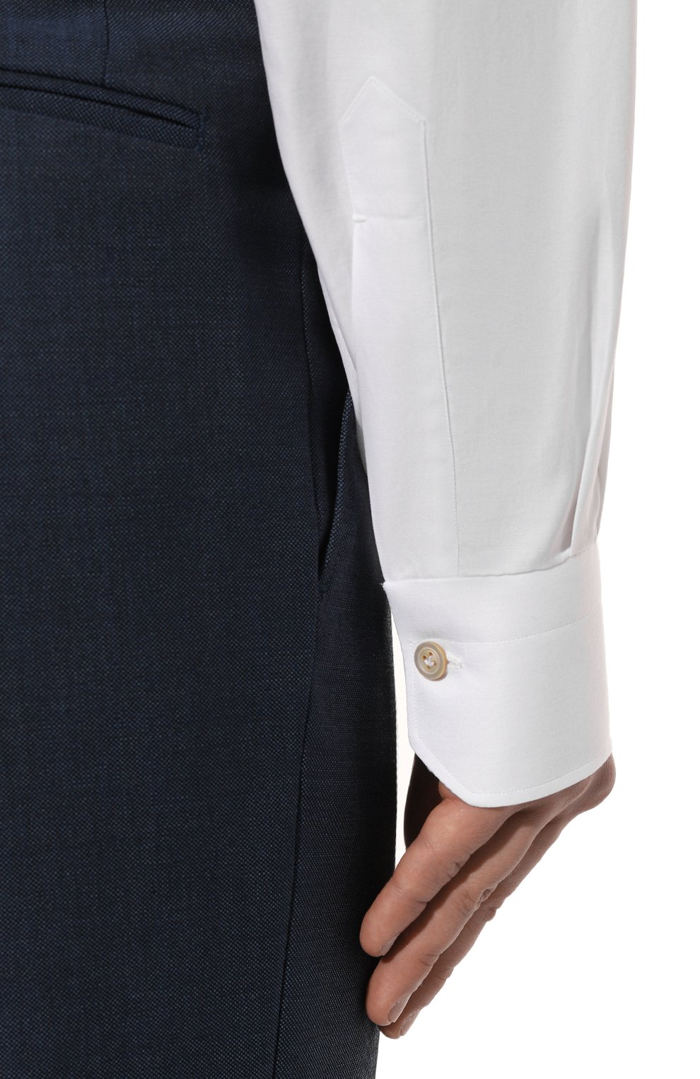 Хлопковая сорочка KITON белого цвета по цене 87550 руб., арт. UCCH0660701, фото 6 Хлопковая сорочка KITON, арт. UCCH0660701, фото 6