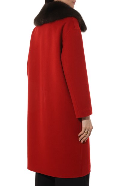 Пальто с отделкой из меха соболя VM, арт. FIORDA, фото 4