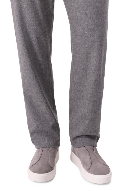Замшевые кеды Kiton USSA279N0127903 Серый  USSA279N0127903 Фото 3