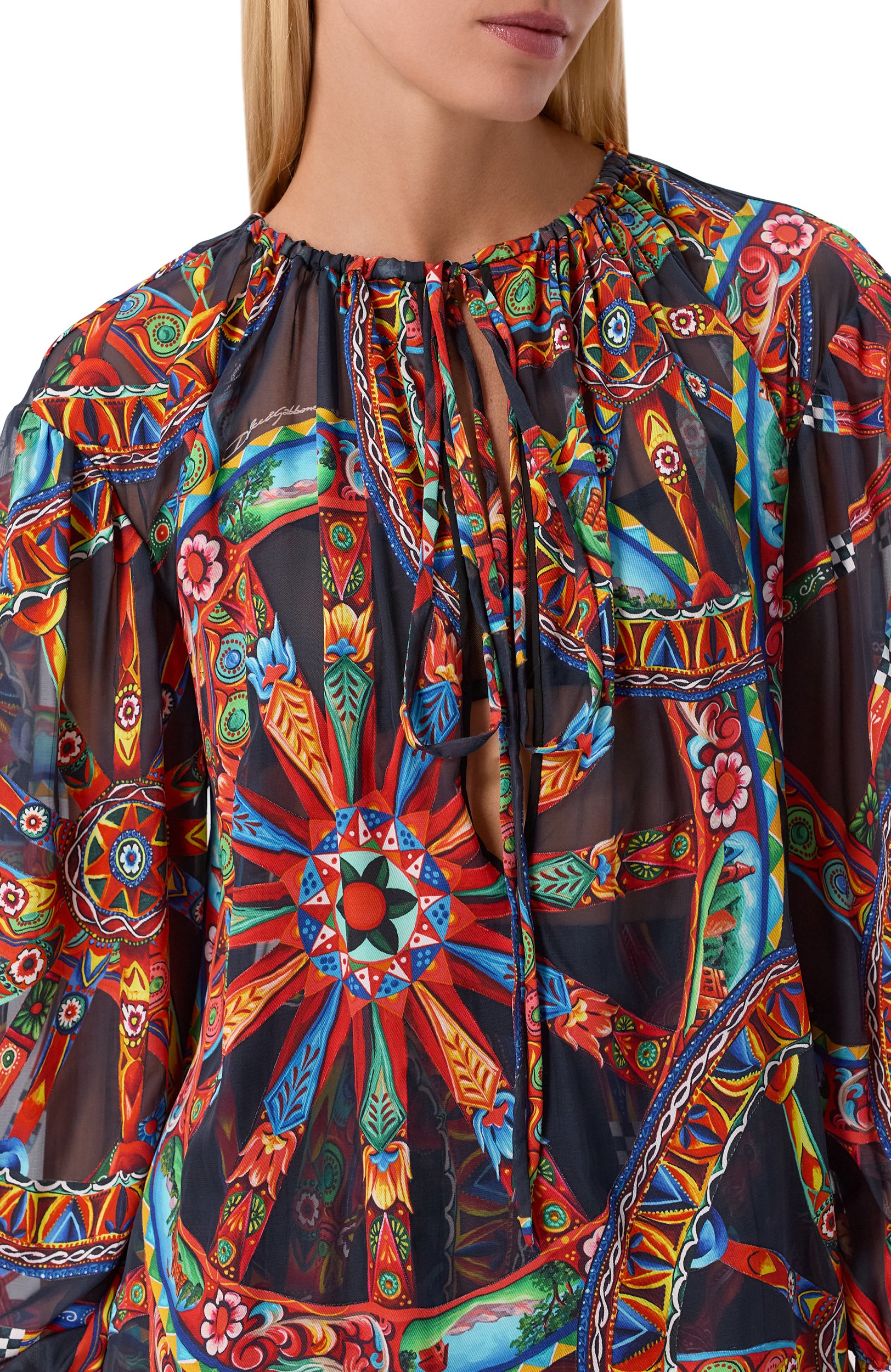 Блузка из вискозы и шелка DOLCE & GABBANA, арт. F7BR1T/FSTB5, фото 5