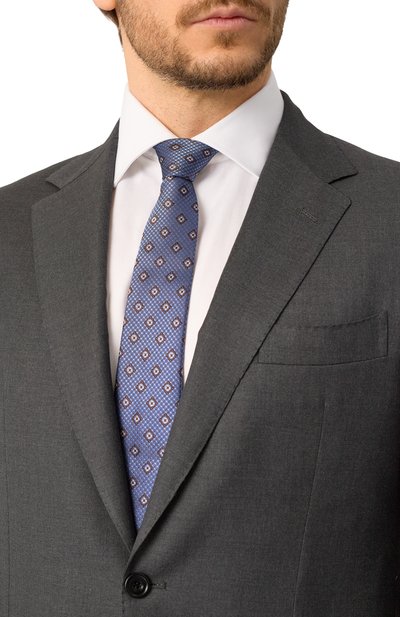 Шелковый галстук CANALI синего цвета по цене 18500 руб., арт. 18/HJ04196, фото 2 Шелковый галстук CANALI, арт. 18/HJ04196, фото 2