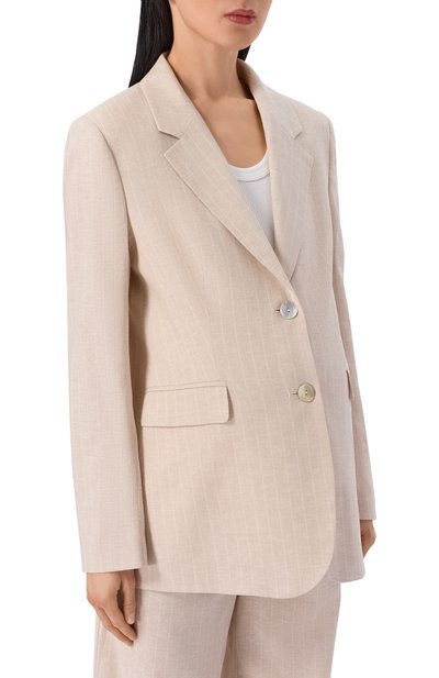 Жакет из вискозы и льна PIETRO BRUNELLI бежевого цвета по цене 39950 руб., арт. CB0170/LICUBA, фото 3 Жакет из вискозы и льна PIETRO BRUNELLI, арт. CB0170/LICUBA, фото 3