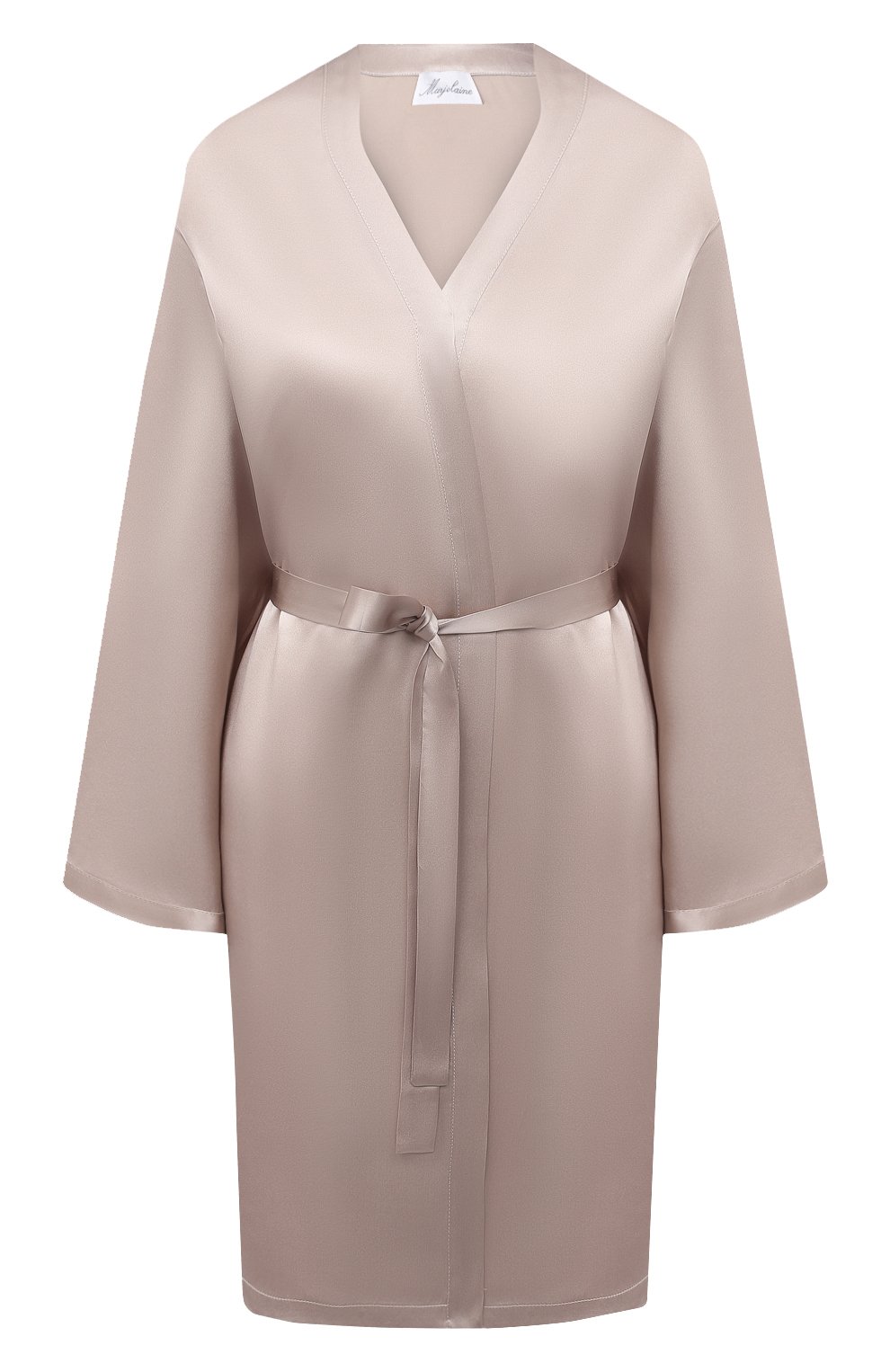Шелковый халат MARJOLAINE светло-бежевого цвета по цене 55620 руб., арт. Laser, фото 1 Шелковый халат MARJOLAINE, арт. Laser, фото 1