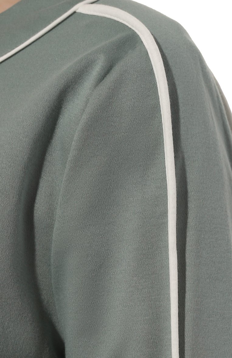Женская хлопковая сорочка LOUIS FERAUD светло-зеленого цвета, арт. 3883180 | Фото 5 (Материал сплава: Проставлено; Нос: Не проставлено; Материал внешний: Хлопок)