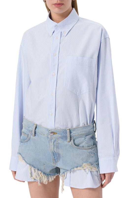 Хлопковый комбинезон Alexander Wang 4DC2256649 Голубой  4DC2256649 Фото 3