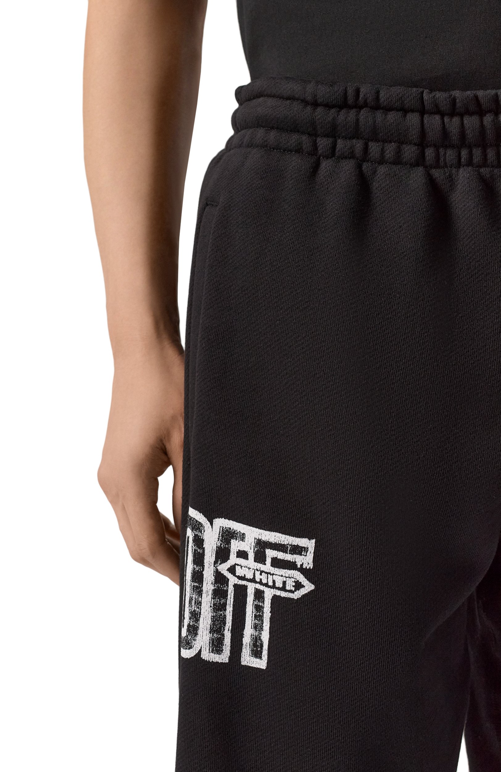 Хлопковые джоггеры OFF-WHITE черного цвета по цене 59500 руб., арт. 0MCH057F26FLE0030, фото 5 Хлопковые джоггеры OFF-WHITE, арт. 0MCH057F26FLE0030, фото 5