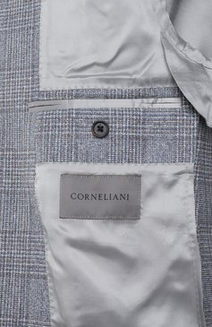 Мужской пиджак из шелка и шерсти CORNELIANI синего цвета, арт. 25X002-2516215 | Фото 9 (Драгоценные камни: Проставлено; Рукава: Длинные; Длина (для топов): Стандартные; Материал внешний: Шелк; Материал сплава: Проставлено; Пиджаки М: Приталенный; 1-2-бортные: Однобортные; Стили: Кэжуэл; Случай: Повседневный)