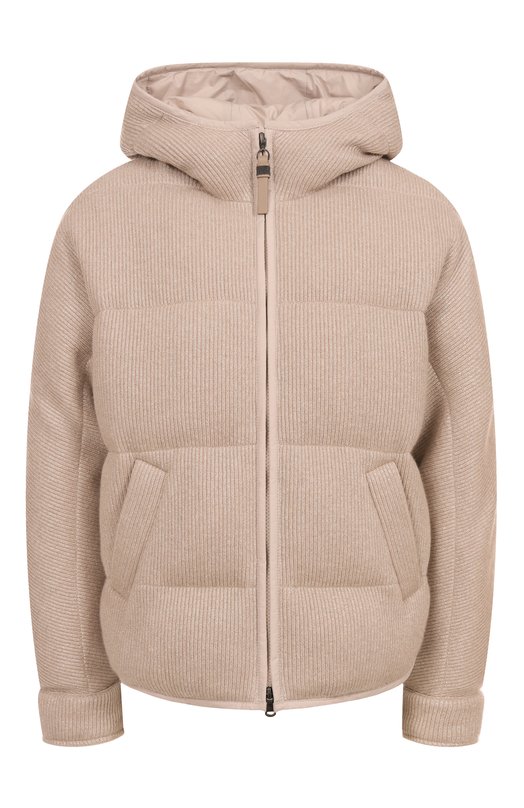 Кашемировый пуховик Brunello Cucinelli M01ET7728 Бежевый M01ET7728