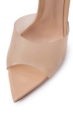 Женские мюли elle 105 GIANVITO ROSSI бежевого цвета, арт. G11900.15RIC.GSVNUNU | Фото 7 (Подошва: Плоская; Каблук высота: Высокий; Материал сплава: Проставлено; Материал внешний: Экокожа; Драгоценные камни: Проставлено; Каблук тип: Шпилька)