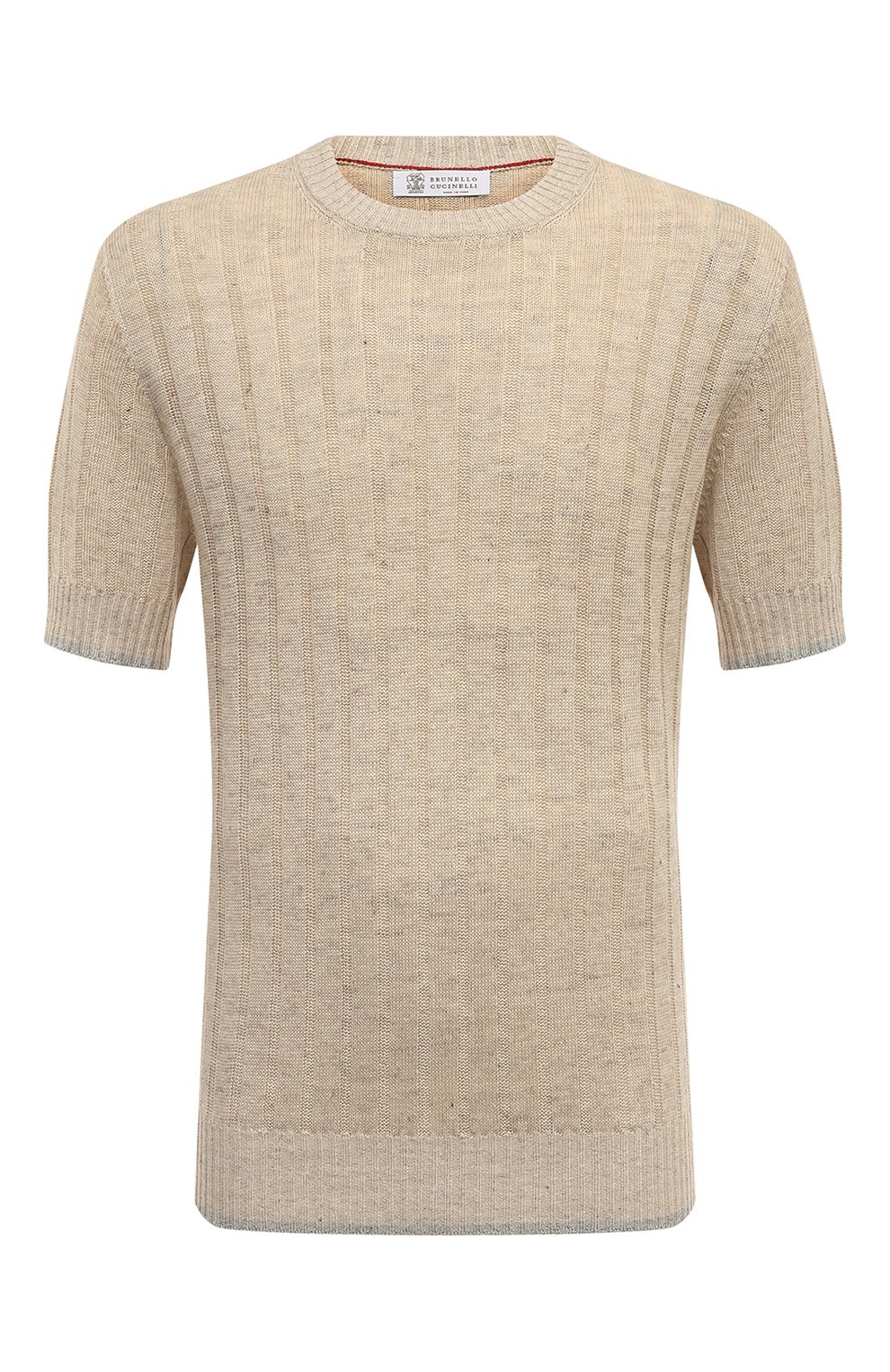 Джемпер изо льна и хлопка BRUNELLO CUCINELLI бежевого цвета по цене 116000 руб., арт. M2L70B2273, фото 1 Джемпер изо льна и хлопка BRUNELLO CUCINELLI, арт. M2L70B2273, фото 1