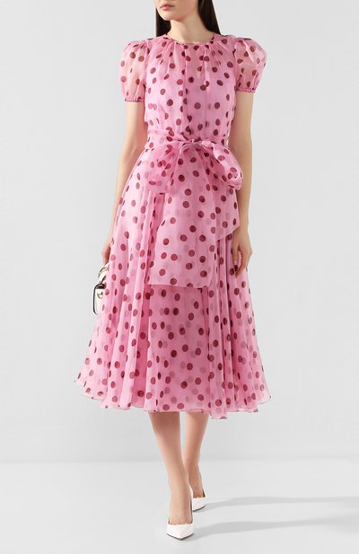 Шелковое платье DOLCE & GABBANA розового цвета по цене 267500 руб., арт. F6H0ET/HS19Z, фото 2 Шелковое платье DOLCE & GABBANA, арт. F6H0ET/HS19Z, фото 2