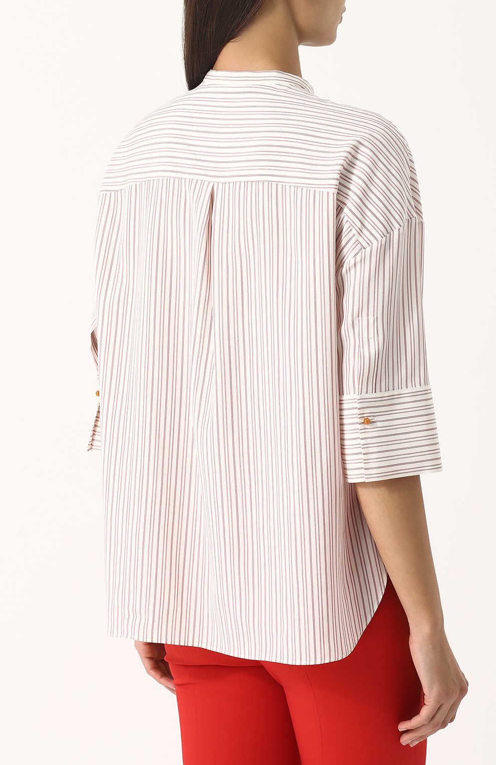 Шелковая блуза свободного кроя в полоску LORO PIANA, арт. FAI1466, фото 4