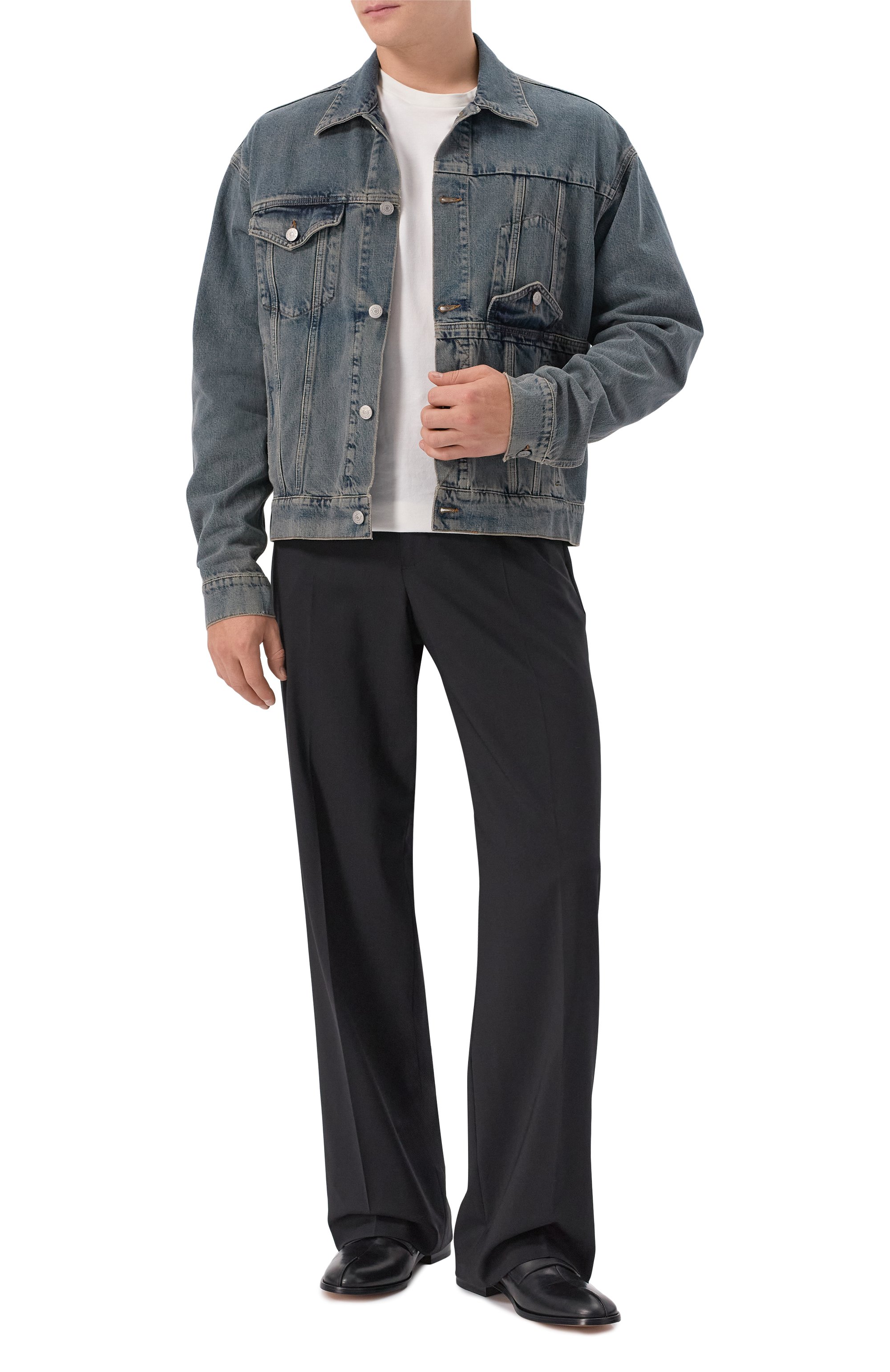 Джинсовая куртка MM6 синего цвета по цене 108000 руб., арт. SH0AM0055/S30844, фото 2 Джинсовая куртка MM6, арт. SH0AM0055/S30844, фото 2