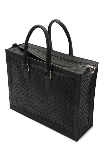 Кожаная сумка BOTTEGA VENETA черного цвета по цене 390500 руб., арт. 641025/V05J1, фото 4 Кожаная сумка BOTTEGA VENETA, арт. 641025/V05J1, фото 4