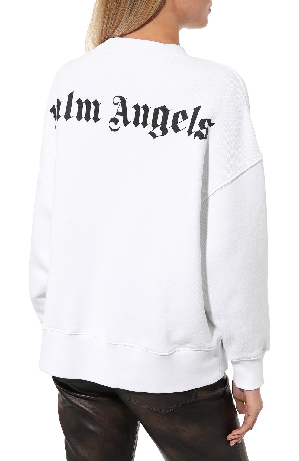 Хлопковый свитшот PALM ANGELS белого цвета по цене 56650 руб., арт. PWBA017C99FLE0020110, фото 4 Хлопковый свитшот PALM ANGELS, арт. PWBA017C99FLE0020110, фото 4
