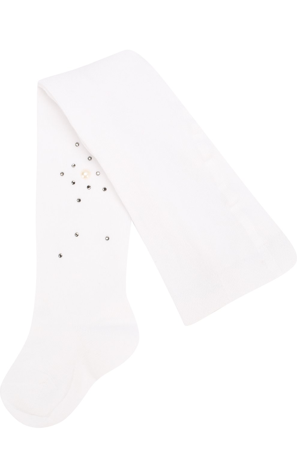 Колготки из хлопка с жемчужинами LA PERLA белого цвета по цене 9620 руб., арт. 47718/000-0, фото 1 Колготки из хлопка с жемчужинами LA PERLA, арт. 47718/000-0, фото 1