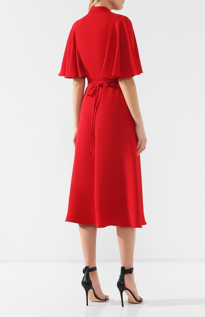 Шелковое платье VALENTINO красного цвета по цене 339500 руб., арт. RB3VAKS61MM, фото 4 Шелковое платье VALENTINO, арт. RB3VAKS61MM, фото 4