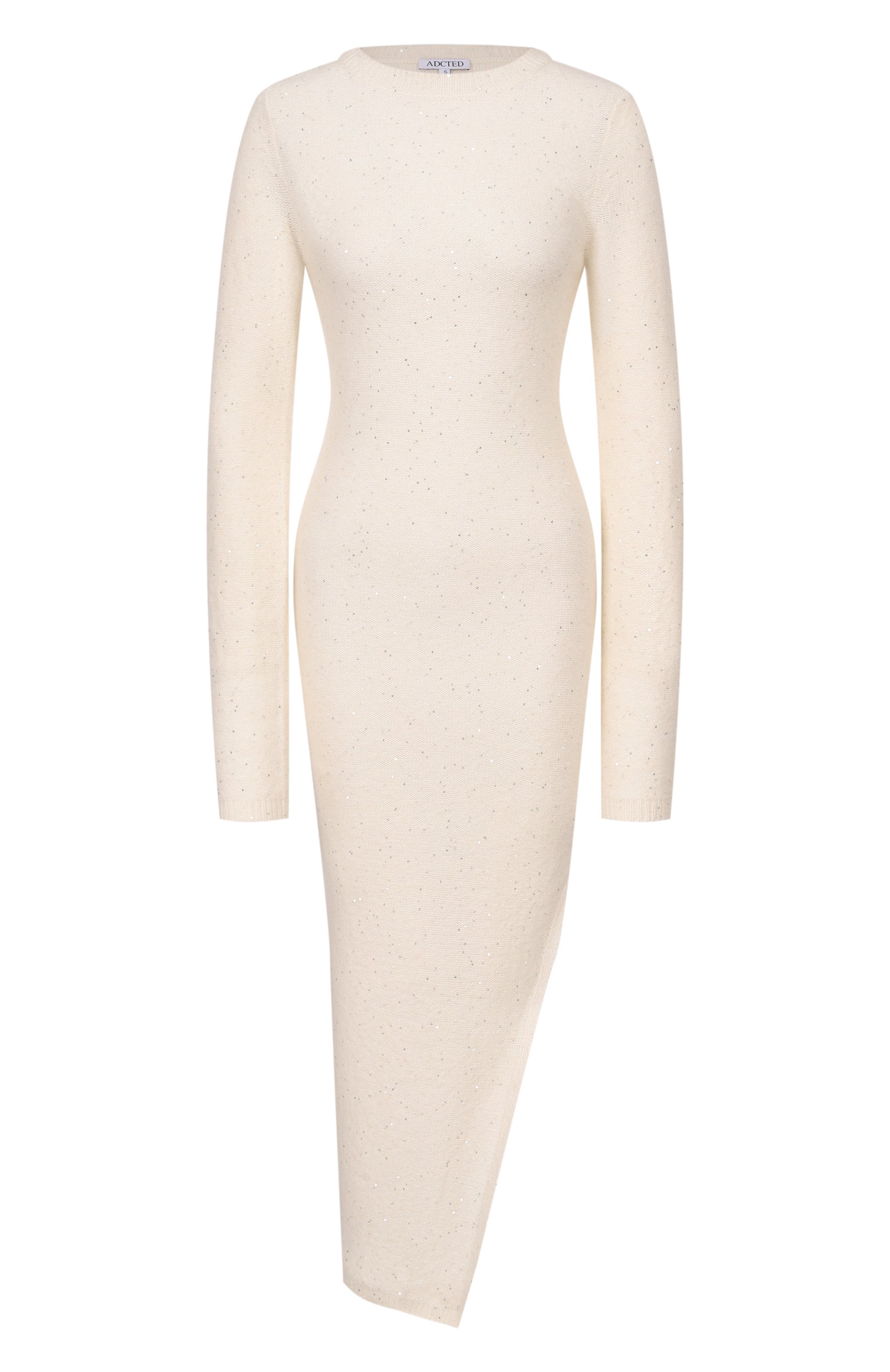 Платье из кашемира и хлопка ADDICTED бежевого цвета по цене 64050 руб., арт. MK914 SEQ-1, фото 1 Платье из кашемира и хлопка ADDICTED, арт. MK914 SEQ-1, фото 1