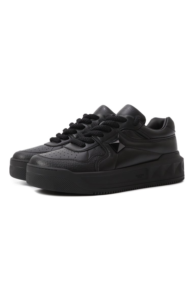 Мужские кожаные кеды one stud xl VALENTINO черного цвета, арт. 6Y2S0G37/XTM | Фото 1 (Подошва: Массивная; Материал внутренний: Натуральная кожа; Материал внешний: Натуральная кожа; Кросс-КТ: Низкие; Стили: Классический; Материал утеплителя: Без утеплителя)