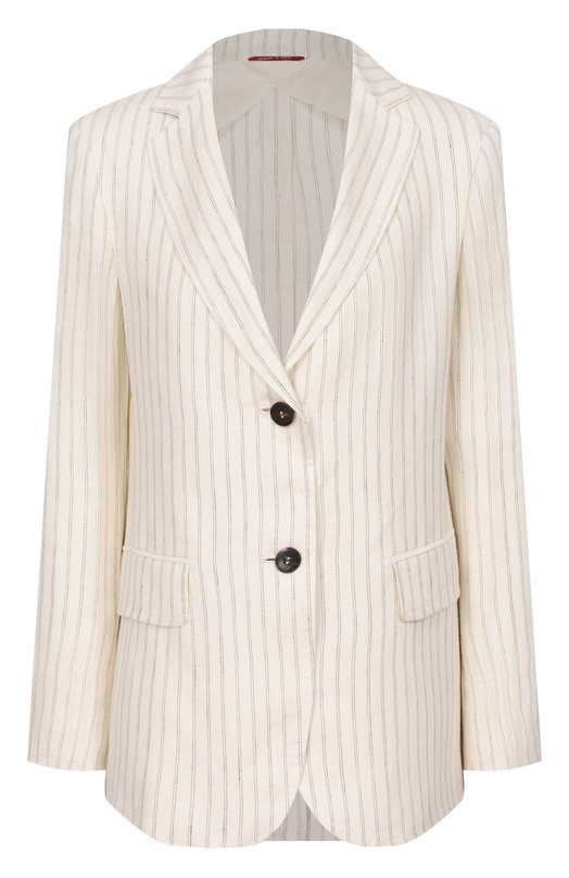Льняной жакет Max Mara Studio MSTEL0GI0 Белый MSTEL0GI0