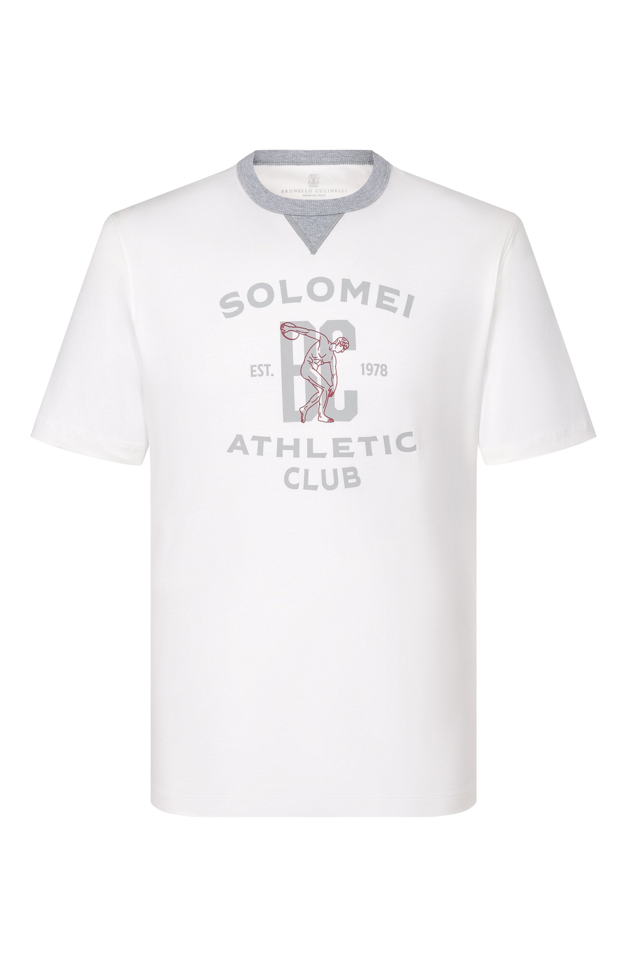 Хлопковая футболка BRUNELLO CUCINELLI белого цвета по цене 75050 руб., арт. M0B131001G, фото 1 Хлопковая футболка BRUNELLO CUCINELLI, арт. M0B131001G, фото 1