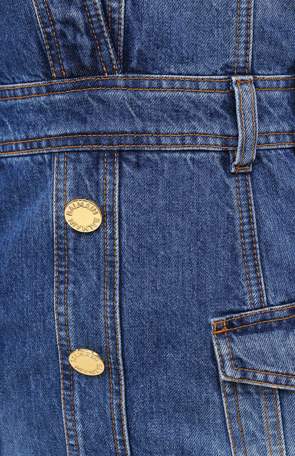 Джинсовое платье BALMAIN синего цвета по цене 190500 руб., арт. UF16132/D057, фото 5 Джинсовое платье BALMAIN, арт. UF16132/D057, фото 5