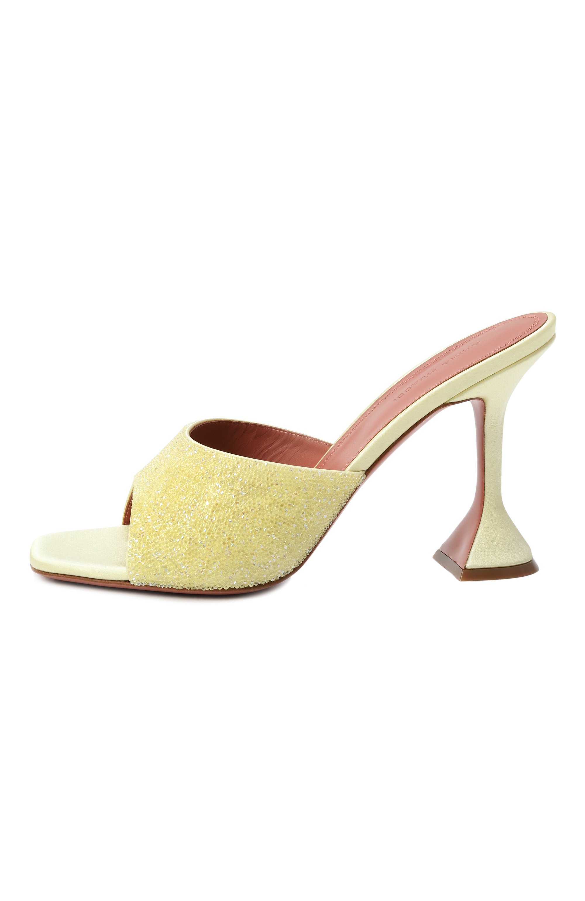 Текстильные мюли lupita 95 AMINA MUADDI, арт. LUPITA CRYSTAL DUST SLIPPER/PASTEL YELL0W, фото 4