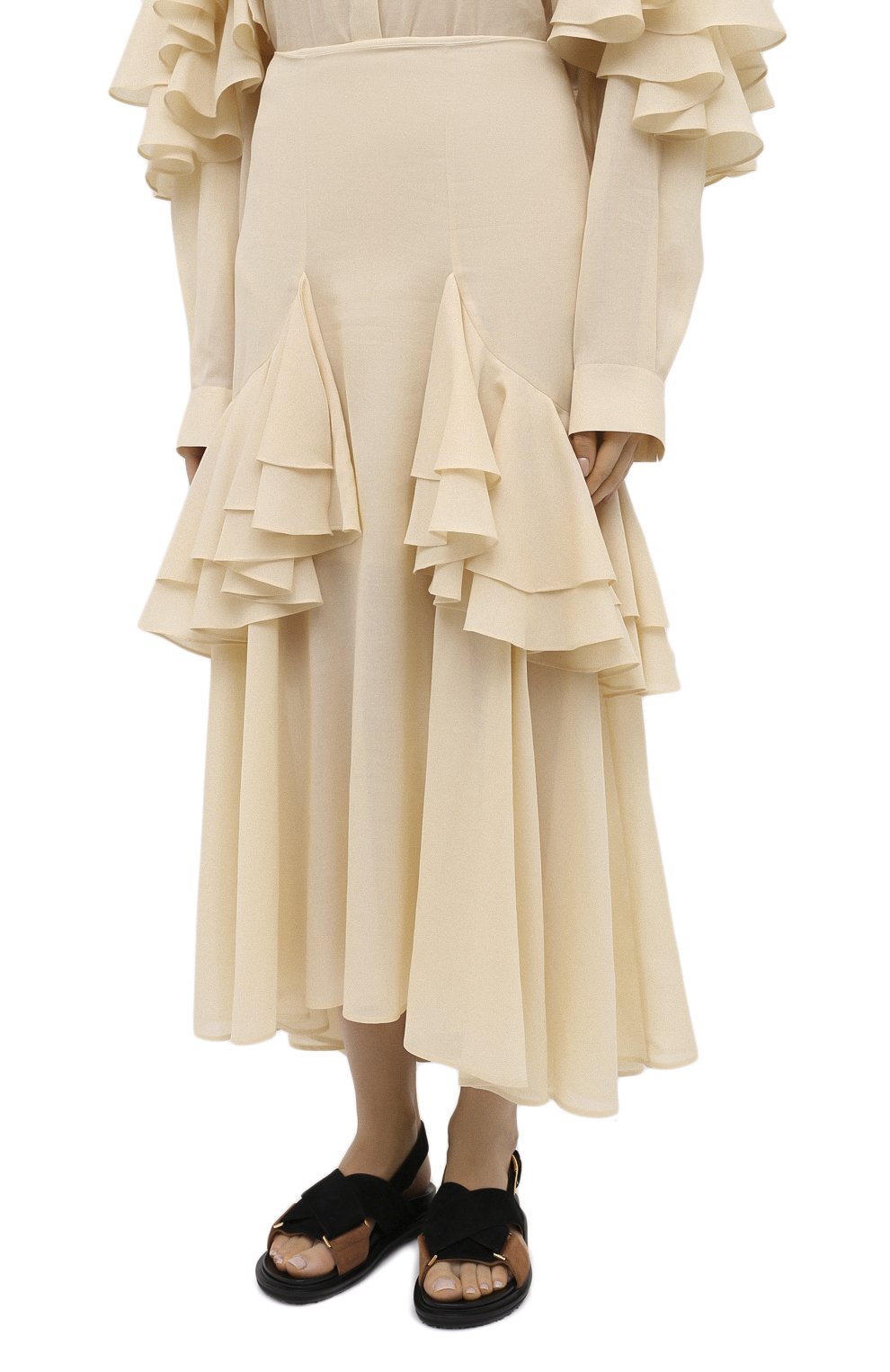 Хлопковая юбка TOTEME, арт. C0JA 203-302-704, фото 3