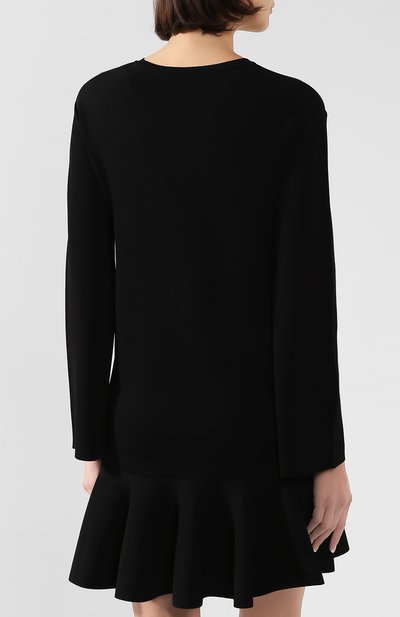 Платье из вискозы VALENTINO черного цвета по цене 376500 руб., арт. SB0KDA48500, фото 4 Платье из вискозы VALENTINO, арт. SB0KDA48500, фото 4