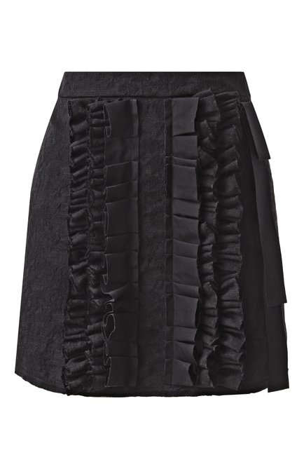 Женская юбка MSGM черного цвета, арт. 3841MDD18/257108 | Фото 1 (Длина Ж (юбки, платья, шорты): Мини; Материал сплава: Проставлено; Драгоценные камни: Проставлено)