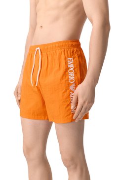 Мужские плавки-шорты EMPORIO ARMANI оранжевого цвета, арт. EM000583/AF12330 | Фото 2 (Нос: Не проставлено; Принт: Без принта; Мужское Кросс-КТ: плавки-шорты; Материал внешний: Синтетический материал)