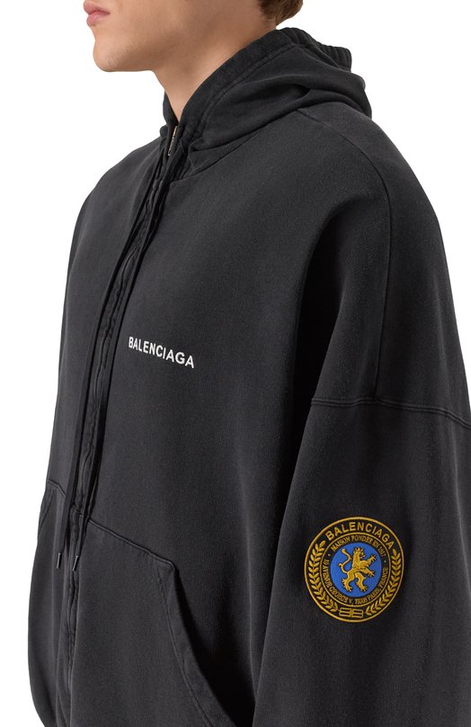 Хлопковая толстовка Balenciaga 826162/TSVH3 Серый  826162/TSVH3 Фото 5