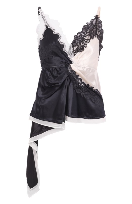 Атласный топ 3.1 Phillip Lim S251-21672SHI Чёрно-белый S251-21672SHI