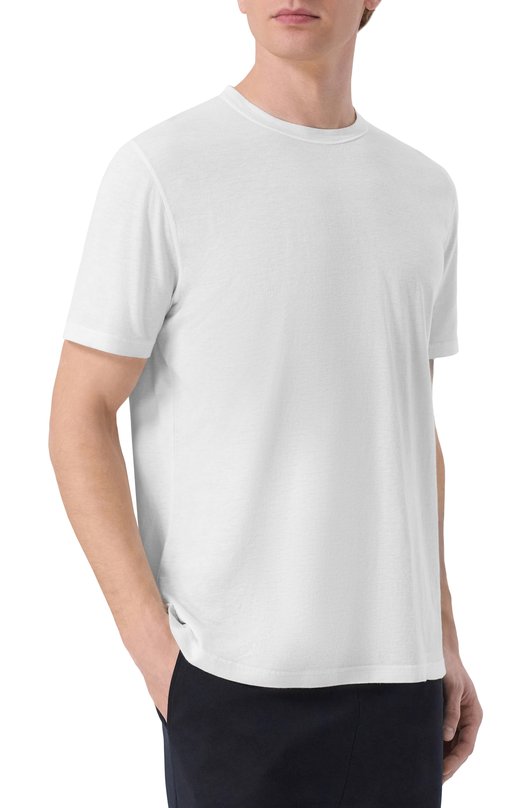 Футболка из хлопка и кашемира Kiton UMK073405 Белый  UMK073405 Фото 3