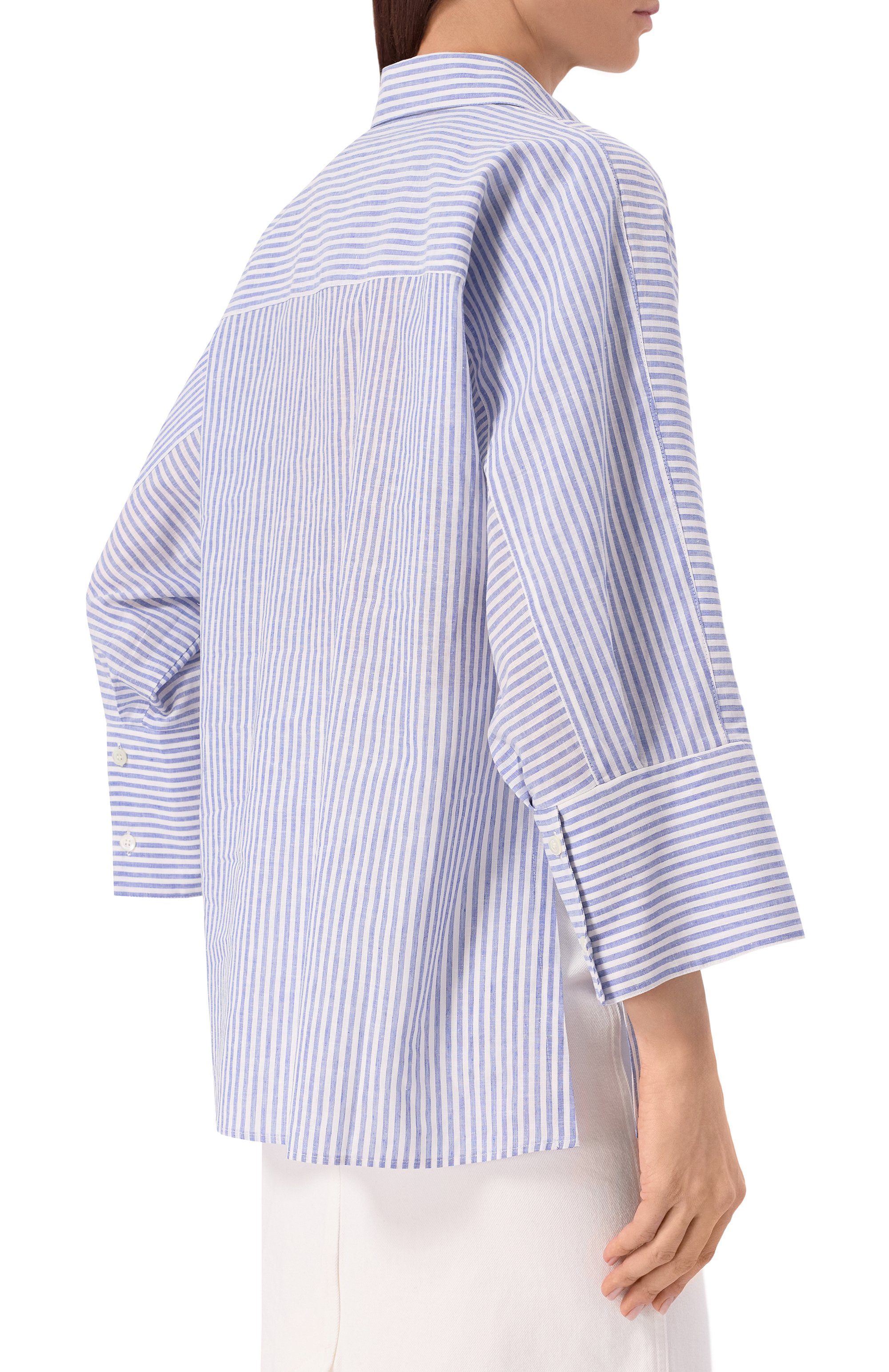 Рубашка изо льна и хлопка PIETRO BRUNELLI голубого цвета по цене 24950 руб., арт. CA2514/LI0028, фото 4 Рубашка изо льна и хлопка PIETRO BRUNELLI, арт. CA2514/LI0028, фото 4